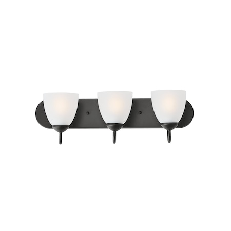 Maxim Lighting Axis 3-Light Strip Bath Vanity, Black 11383FTBK